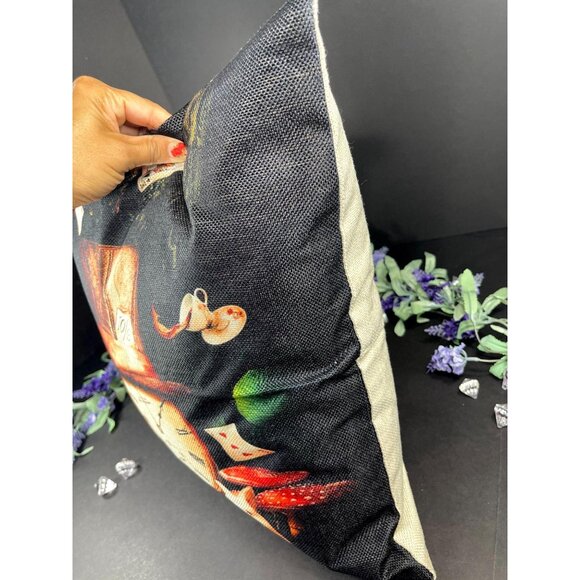 Alice Wonderland Accent Pillowcase Clock Rabbit Throw Pillow Cushion Cover Decor - Picture 12 of 14